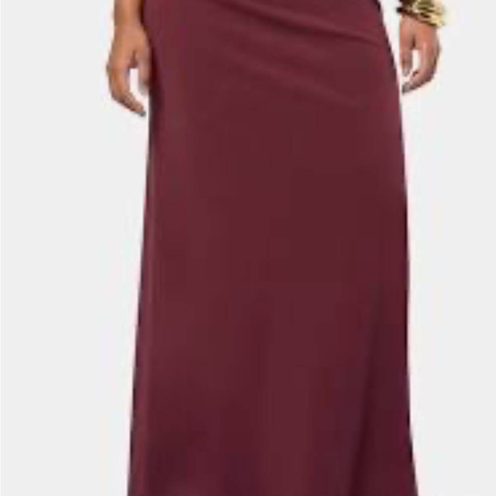 WeWoreWhat burgendy/eggplant Maxi Slip Skirt with Slit